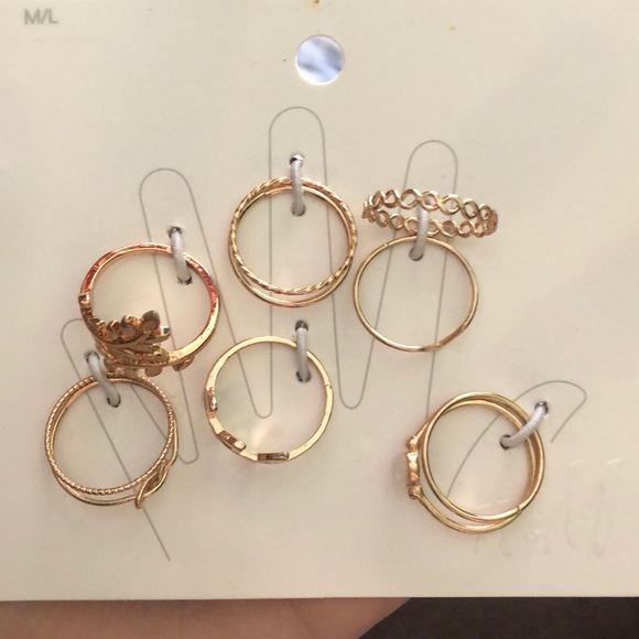 H&M Gold Rings 10 pc. - Picture 1 of 3